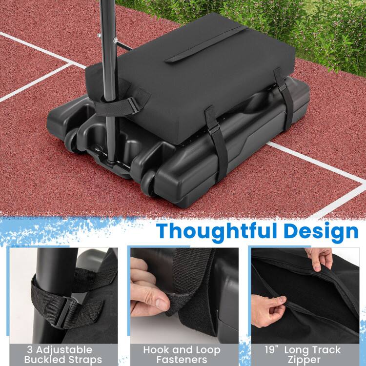 Thoughtful Design

3 Adjustable Buckled Straps

Hook and Loop Fasteners

19" Long Track Zipper