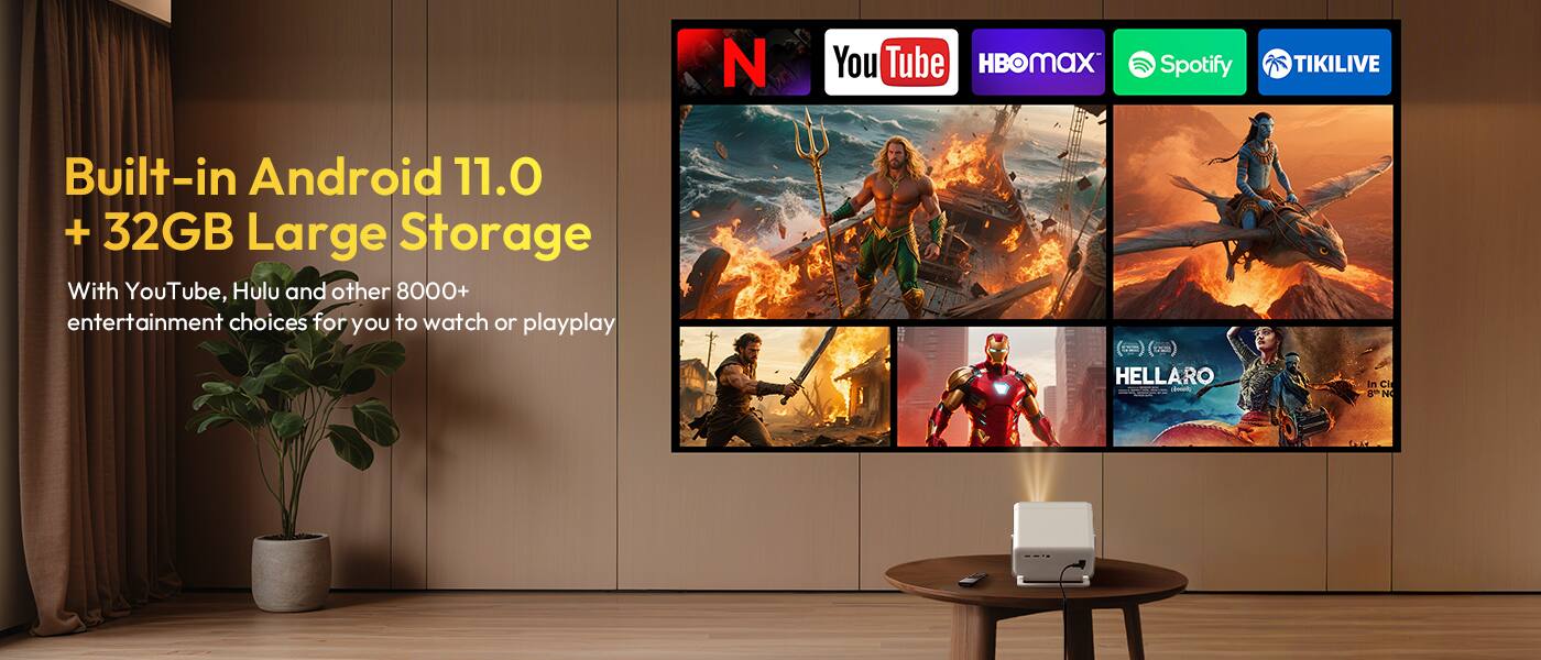 Built-in Android 11.0 + 32GB Large Storage

With YouTube, Hulu and other 8000+ entertainment choices for you to watch or playplay

YouTube HBOMax Spotify TIKILIVE