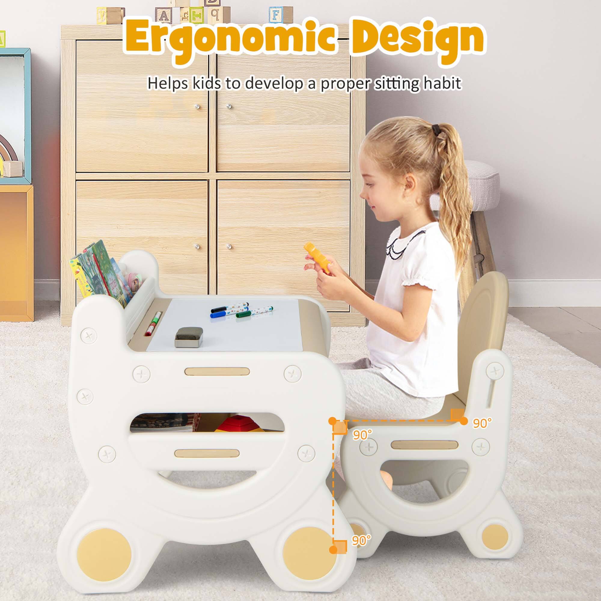 Ergonomic Design  
Helps kids to develop a proper sitting habit  
90° + 90° + 90°