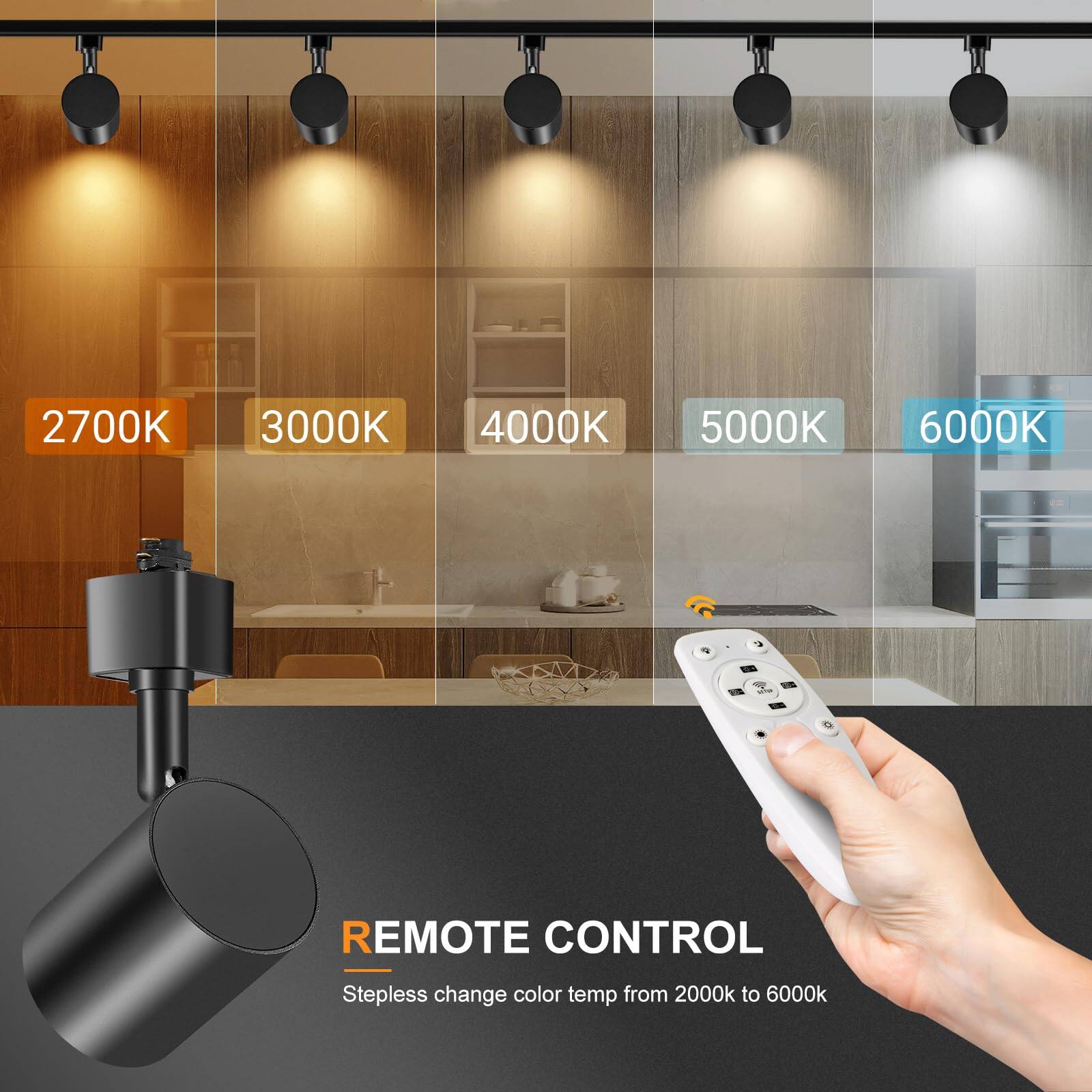 REMOTE CONTROL  
Stepless change color temp from 2000K to 6000K  

2700K 3000K 4000K 5000K 6000K