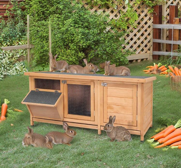 Angle. TinyHomie - Large Rabbit Hutch Bunny Cage.
