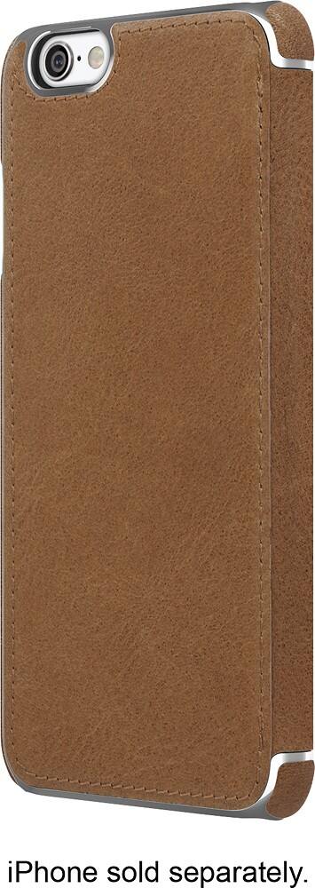 Front. ADOPTED - Leather Folio Case for Apple® iPhone® 6 and 6s - Brown/Silver.