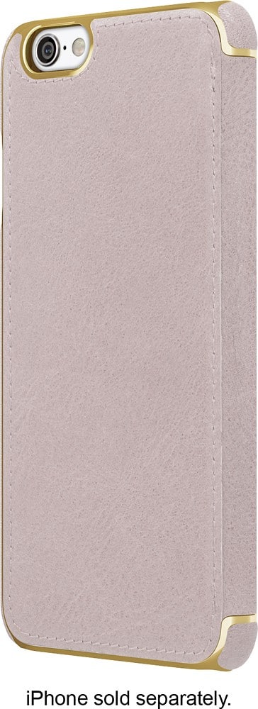 Front. ADOPTED - Leather Folio Case for Apple® iPhone® 6 and 6s - Blush/Gold.