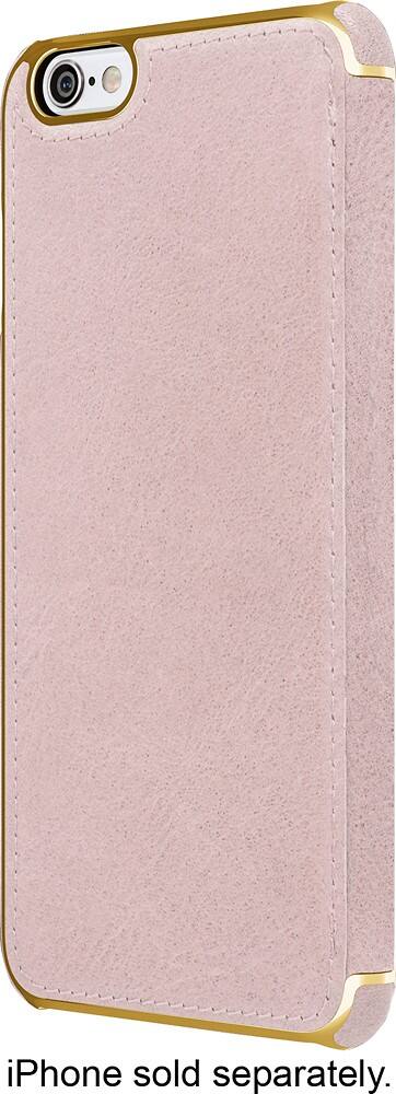 Front. ADOPTED - Leather Folio Case for Apple® iPhone® 6 Plus and 6s Plus - Blush/Gold.