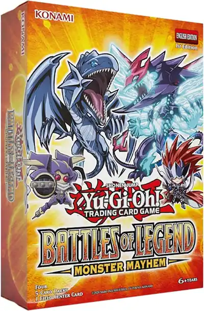 Konami - Yu-Gi-Oh! Trading Card Game: Battles of Legend Monster Mayhem Box 4 Pk with 1 Field Center Card Konami - Yu-Gi-Oh! Trading Card Game: Battles of Legend Monster Mayhem Box 4 Pk with 1 Field Center Card