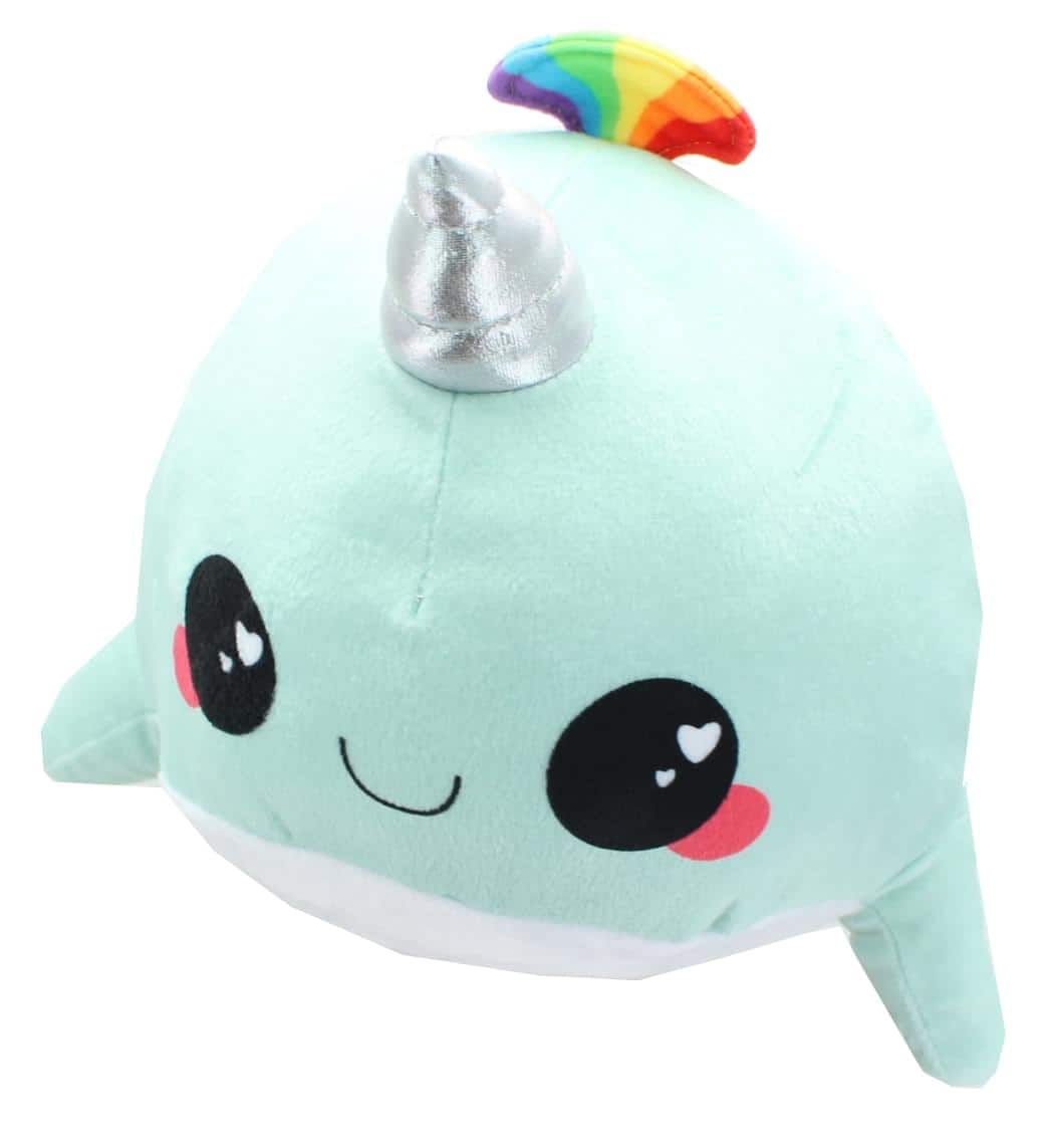 Seven20 - Glitter Galaxy 12-Inch Rainbow Spout Narwhal Collectible Plush - Blue