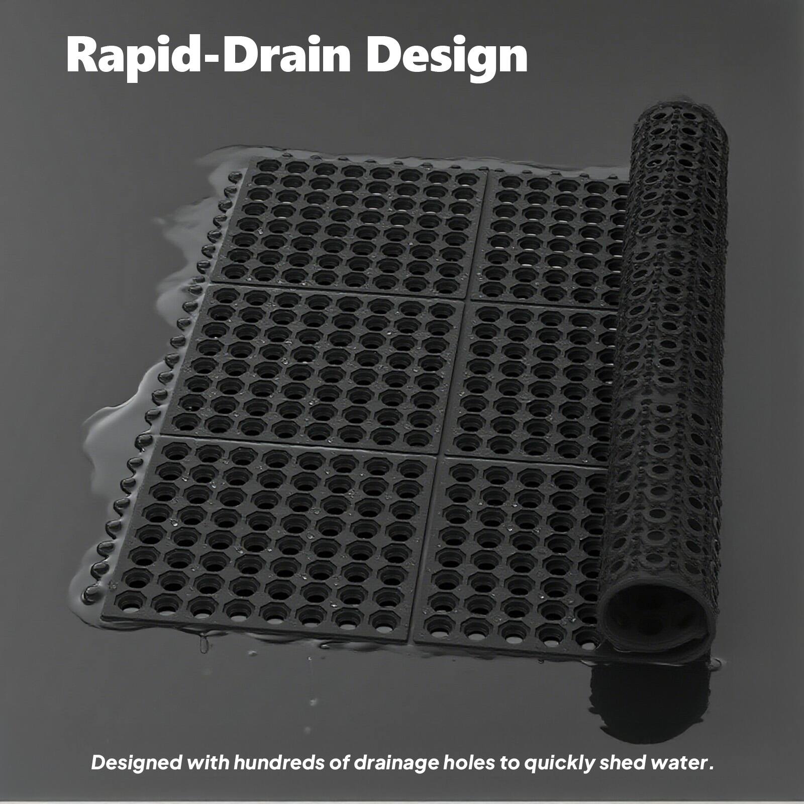 Rapid-Drain Design  
Designed with hundreds of drainage holes to quickly shed water.