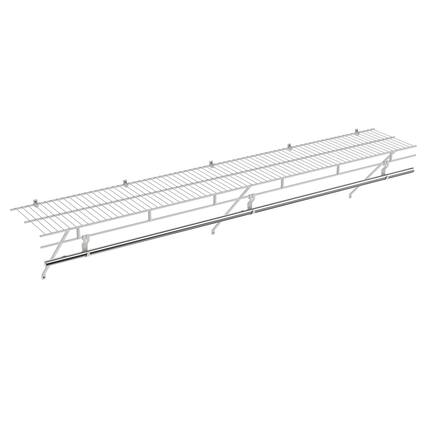 Front. Costway - Costway 6 ft x 12 inch Closet Shelves Wall Mounted with Hanging Rod for Laundry Room - White.