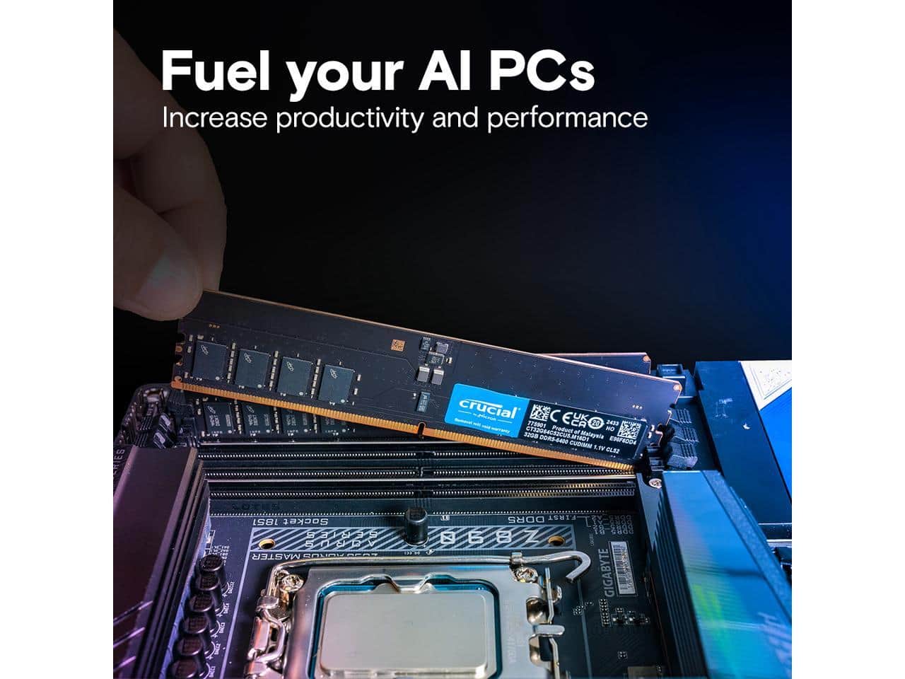 Crucial 64GB (2 x 32GB) 288 Pin PC RAM DDR5 6400 (PC5 51200