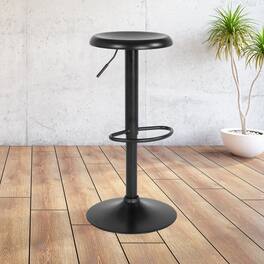 Emma + Oliver - Adjustable Height Retro Barstool - Black