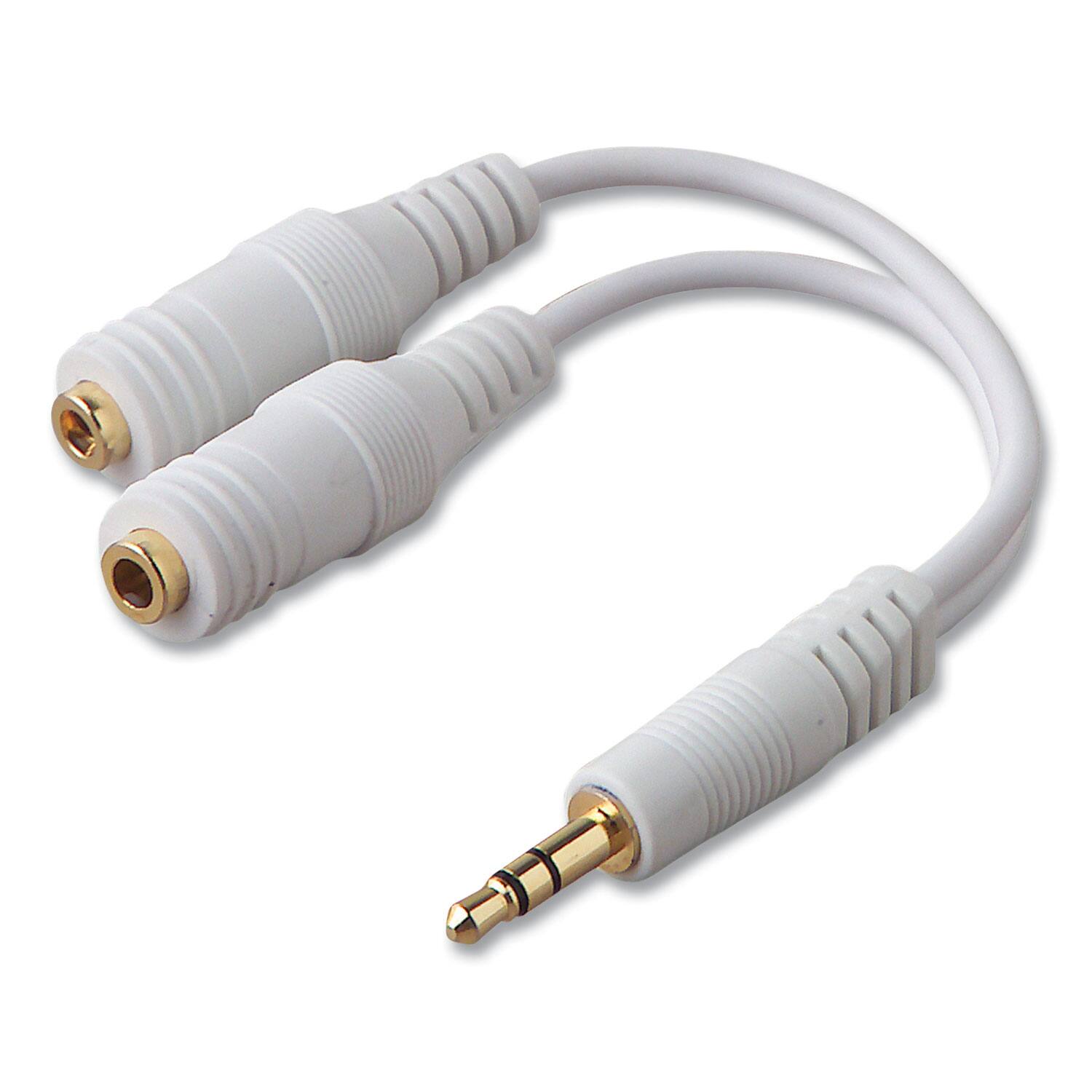 Alt View 5. Belkin - Belkin F8V234 Speaker and Headphone Splitter - White - White.
