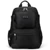 Front. Elle - ELLE Voyage 20L Twill and Vegan Leather Backpack - Black - Black.