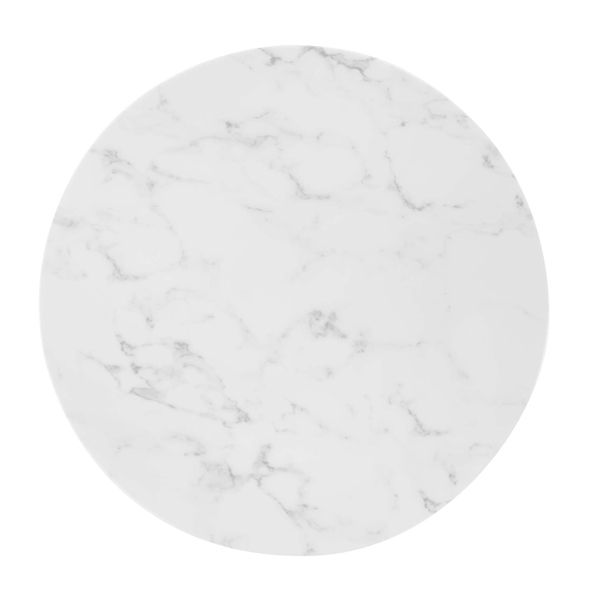 Alt View 1. Modway - Verne 28" Artificial Marble Dining Table by Modway - Gold White.