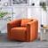 Angle. Bestier - 30.5" Wide Modern Soft Velvet Upholstered Swivel Armrest Barrel Chair with Pillow - Orange.