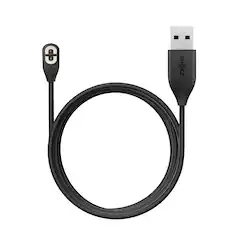 Front. Shokz - 2' USB-A to 2-Pin Magnetic OpenRun Pro/OpenRun Charging Cable - Black.