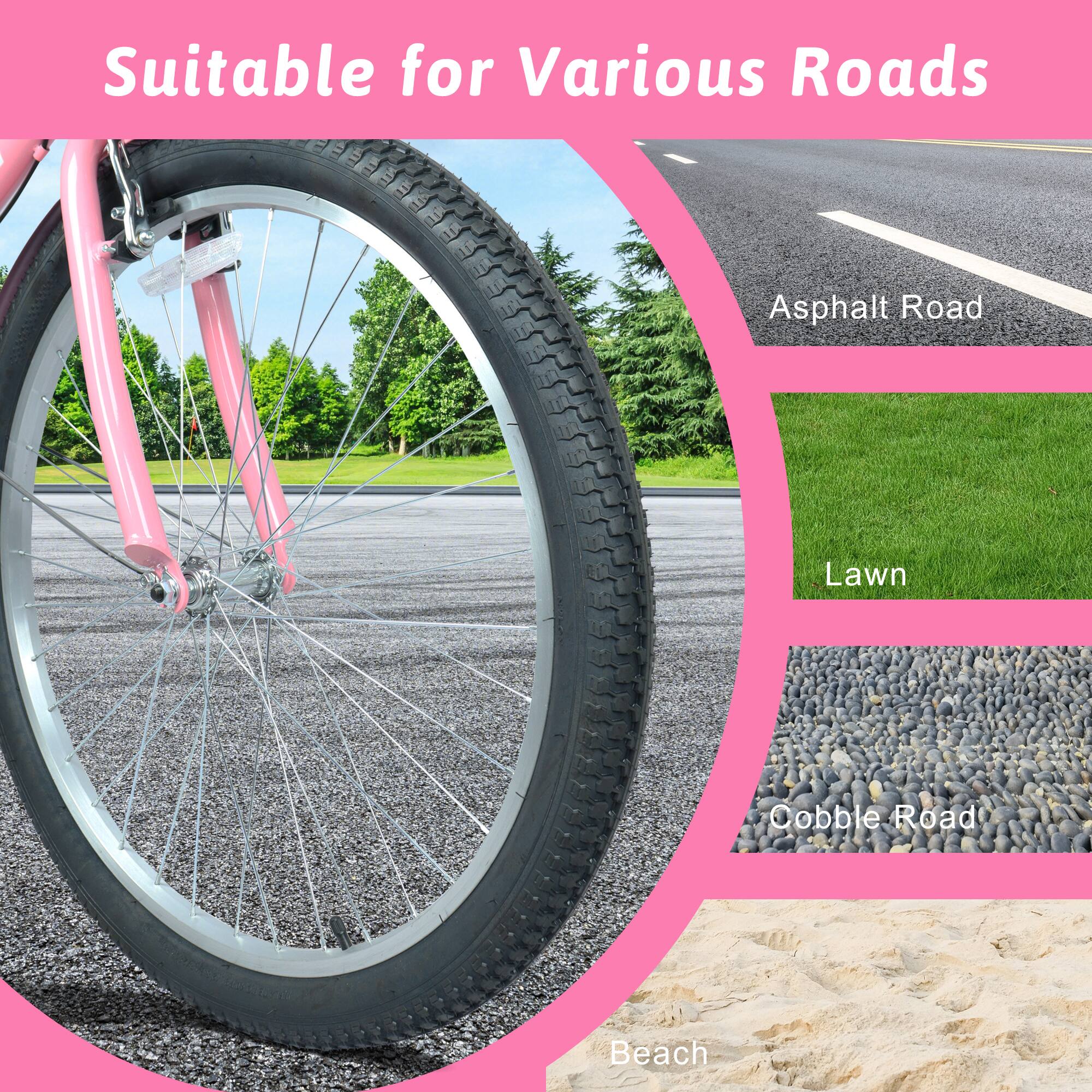 Suitable for Various Roads  
Asphalt Road  
Lawn  
Cobble Road  
Beach