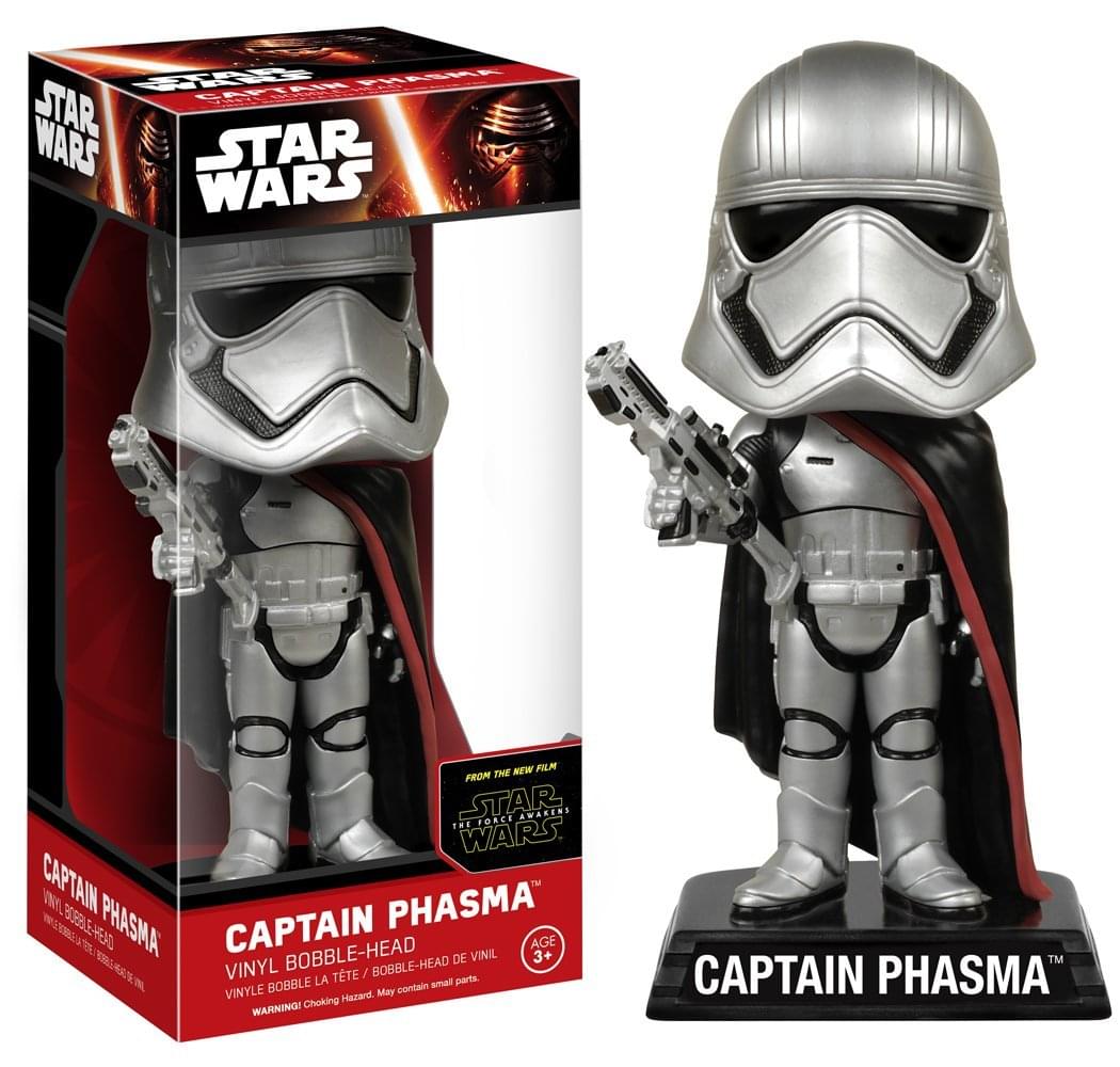 **Star Wars Captain Phasma**

**Vinyl Bobble-Head**

**From the new film**

**Captain Phasma**

**Vinyl Bobble-Head / Tête de Vinyle**

**Age 3+**

**Warning: Choking Hazard. May contain small parts.**

**Star Wars**