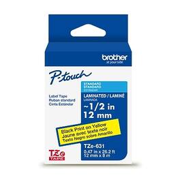 Brother - P-touch Laminated Label Tape, 1/2" x 26.2', Black on 2/Pack (TZe6312PK) - Yellow