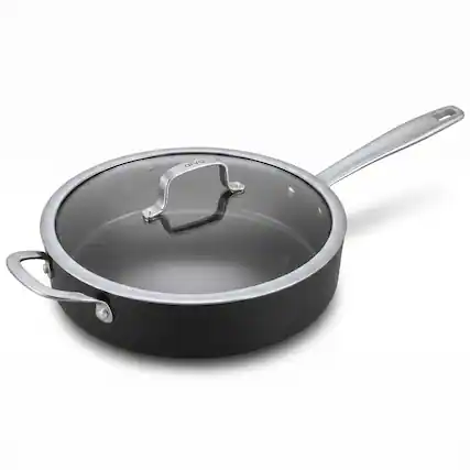 Front. Alva - Alva Maestro Ceramic Nonstick Sauté Pan with Lid, 4-Qt. - Black.