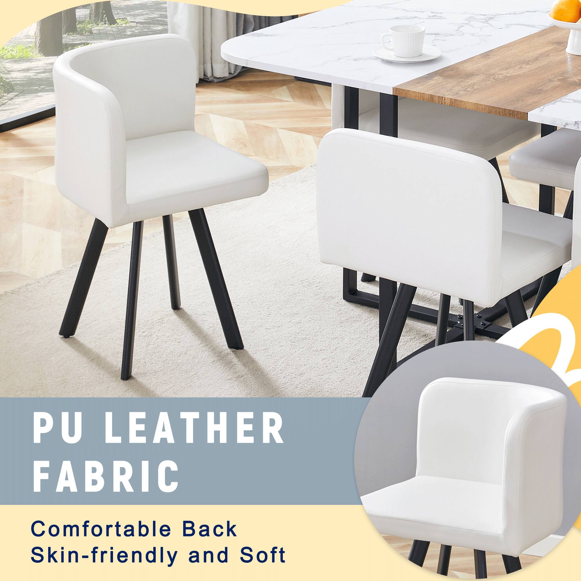 PU LEATHER FABRIC  
Comfortable Back  
Skin-friendly and Soft