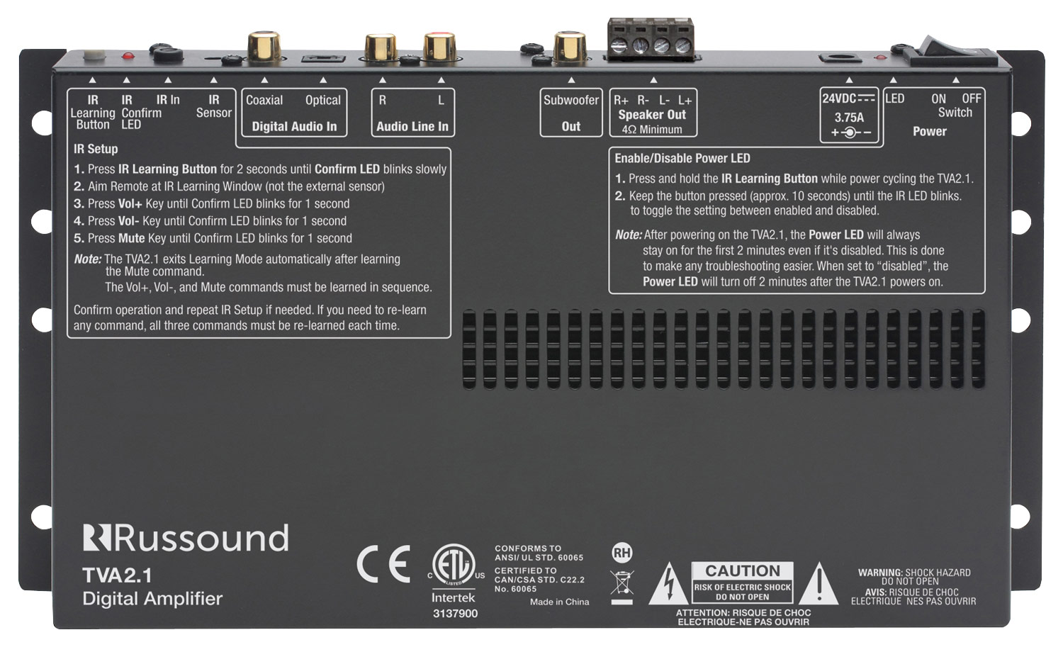 Russound - 70W 2-Ch. TV Amplifier - Black