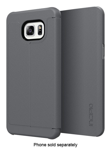 Incipio - Lancaster Folio Case for Samsung Galaxy S6 edge Plus Cell Phones - Gray - Larger Front