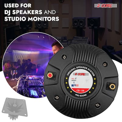5 CORE Compression Driver 300W RMS 8 Ohm Titanium Horn Audio 5 CORE Compression Driver 300W RMS 8 Ohm Titanium Horn Audio