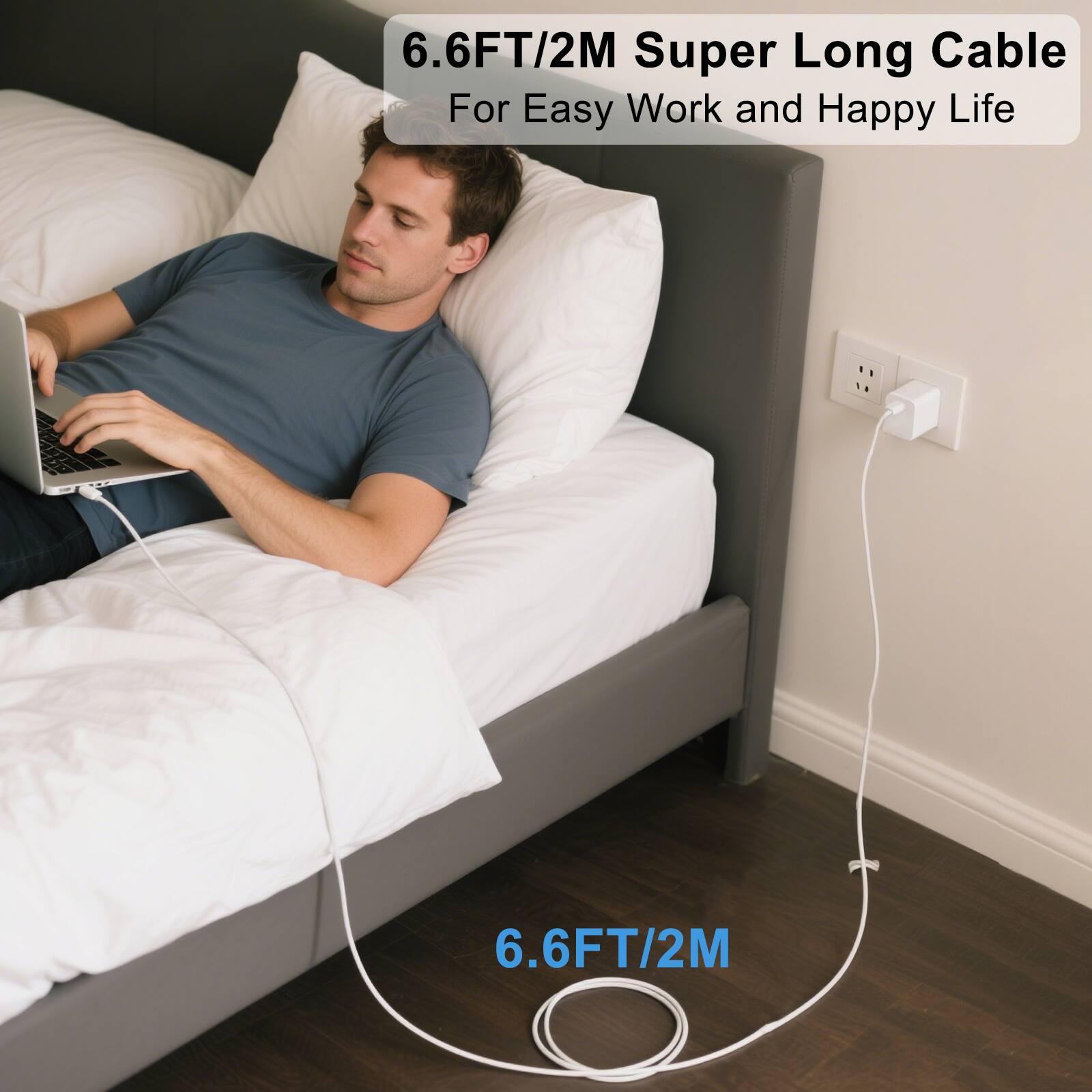 6.6FT/2M Super Long Cable For Easy Work and Happy Life