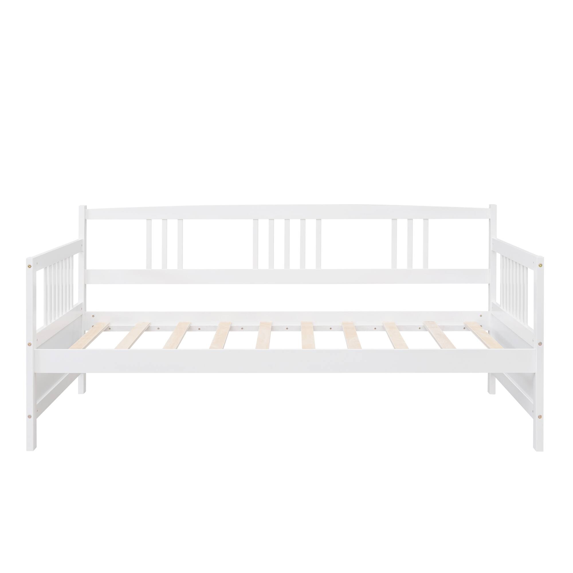 Alt View 5. GOODSILO - Twin Size Daybed with Trundle - Solid Wood Frame for Versatile Living Space Solutions - White.