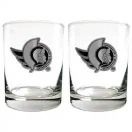 Great American Products - Ottawa Senators 15oz. Legacy Rocks Glass Set - Multicolor