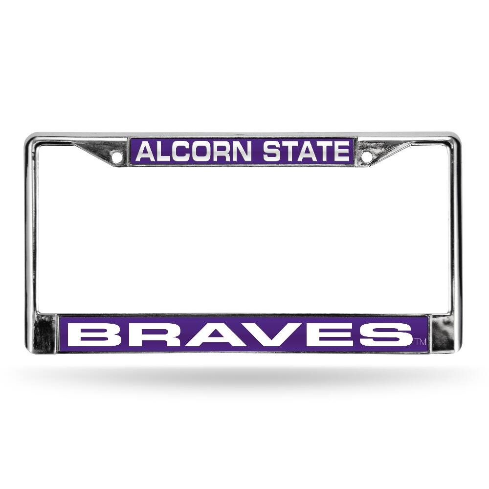 Alcorn State Braves Chrome Metal Laser Cut License Plate Frame