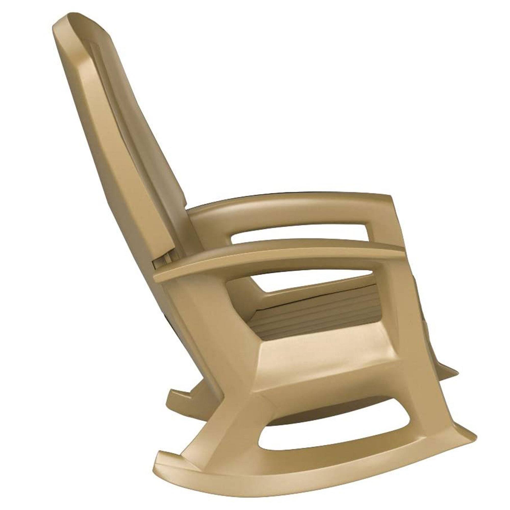 Alt View 3. Semco - Semco Plastics Rockaway Heavy Duty All Weather Outdoor Rocking Chair (2 Pack) - Taupe.