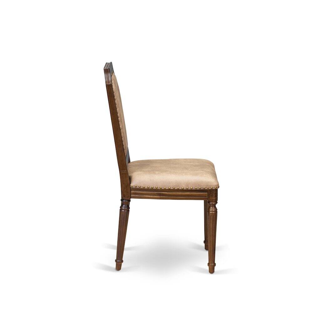 Alt View 4. East West Furniture - Parson Chairs - Brown.