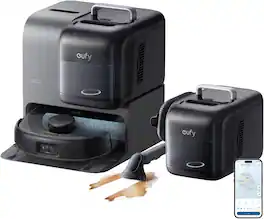 eufy - Refurbished Excellent - Robot Vacuum E28, 20,000 Pa Suction, Roller Mop with HydroJet System,All-in-One Station - Black
