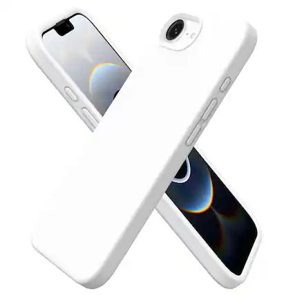 Front. Ornarto - ORNARTO Compatible with iPhone 16e Case 6.1", Liquid Silicone Shockproof Protective Cover - White - White.