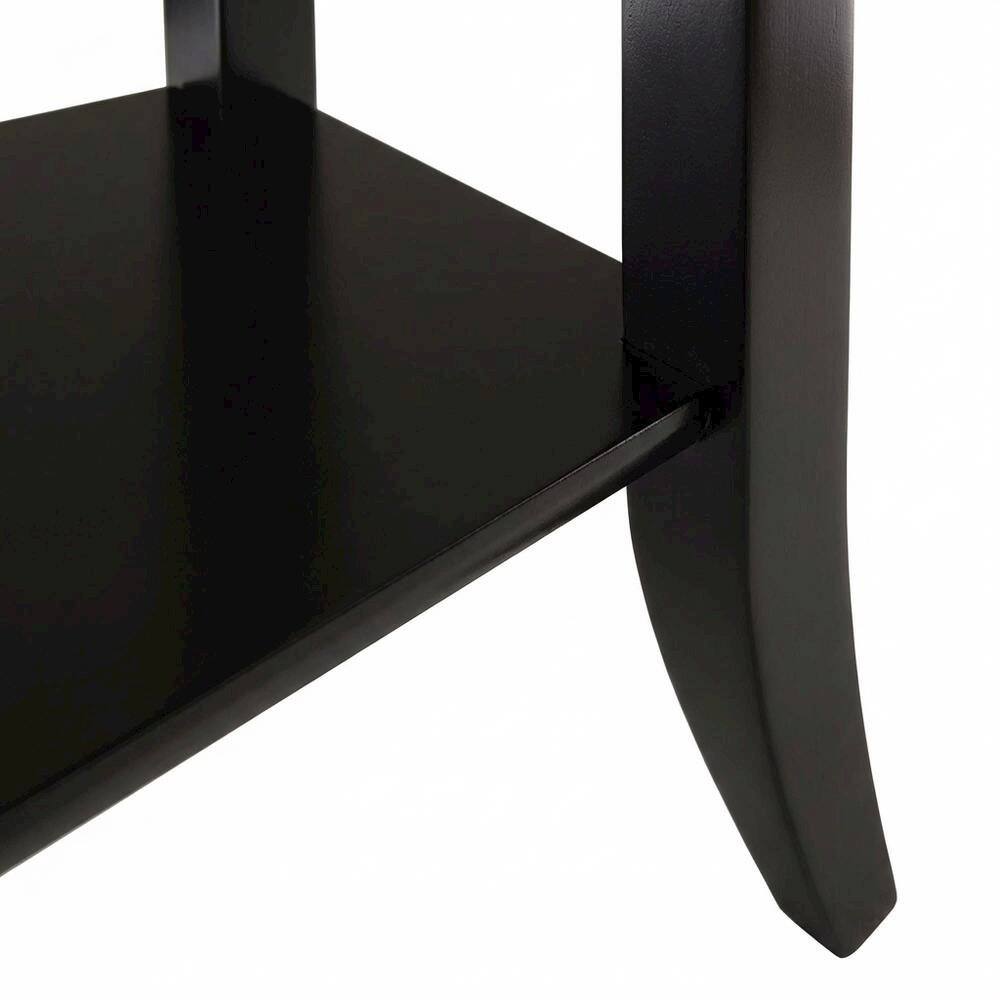 Left. BisonOffice - Dark Espresso Rectangular Console Table - Glass Shelf for Computer Workstations - Espresso.