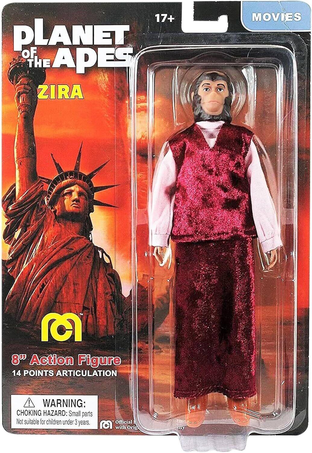 17+ PLANET OF THE APES ZIRA MOVIES  
8" Action Figure  
14 POINTS ARTICULATION  

WARNING: CHOKING HAZARD: Small parts Not suitable for children under 3 years.  
Official A with Orig