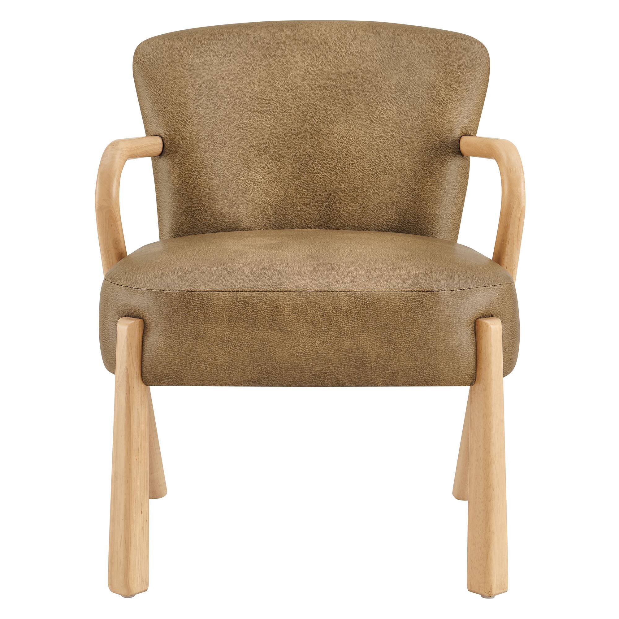 Alt View 4. Modway - Arden Faux Leather Upholstered Accent Armchair by Modway - Toast.