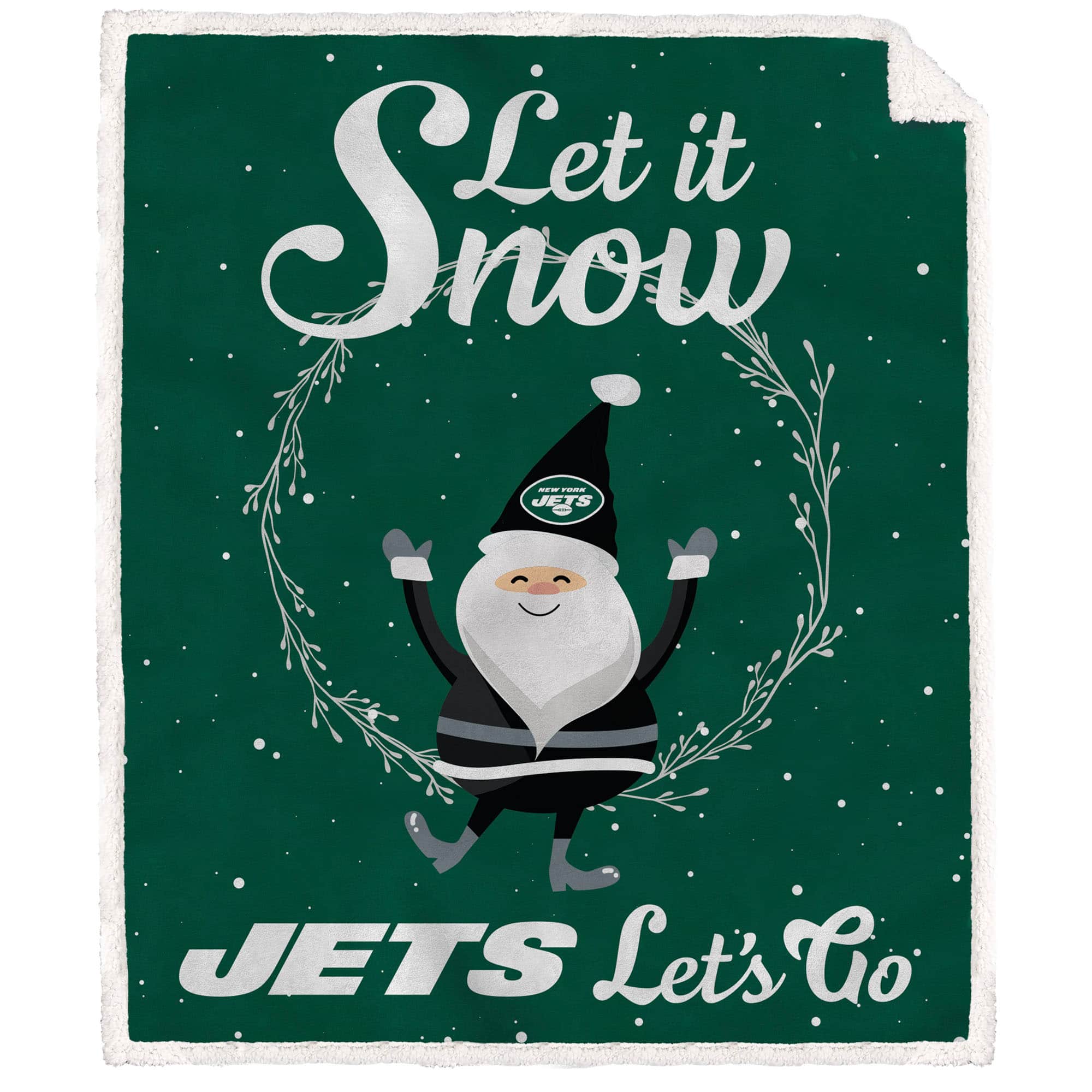 Pegasus - 50'' x 60'' Let It Snow Sherpa Flannel Fleece Blanket - Multicolor