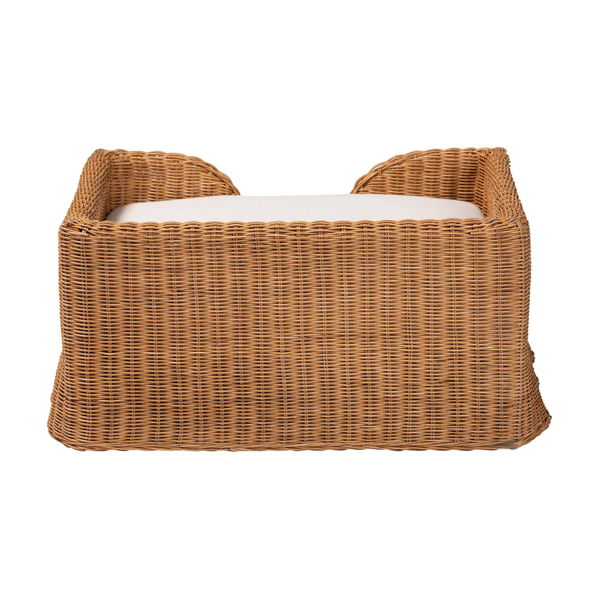 Back. bali & pari - Belita Natural Rattan Pet Bed - Handwoven Wicker Enclosed Lounge Bed for Dogs or Cats with Removable Cushion, 30.2" - Light Honey.