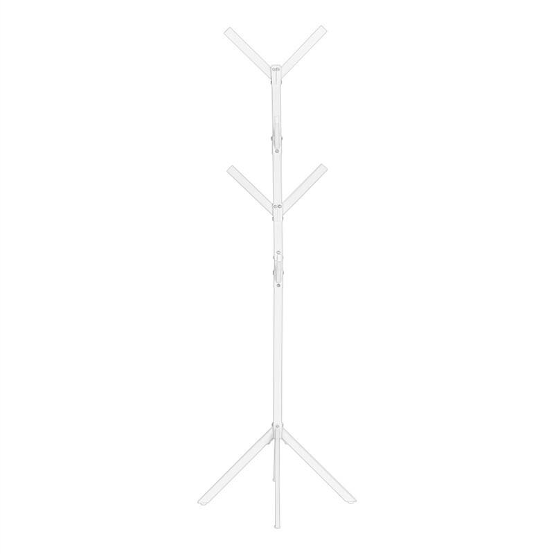 Alt View 2. ALEXOUN - Modern Coat Rack, Hall Tree - Free Standing, 8 Hooks, Entryway, 70"h, Bedroom, Black Metal, Contemporary - White.