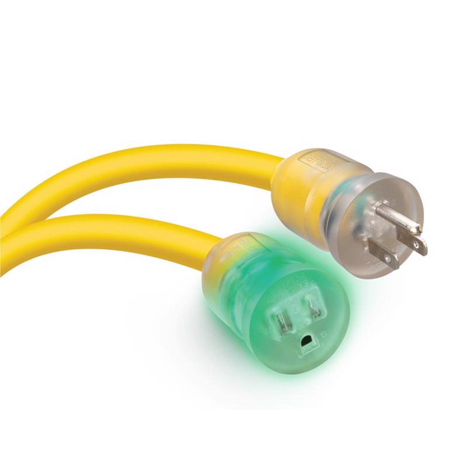 Angle. Monster - REMOVE - Monster Just Power It Up Outdoor 50 ft. L Yellow Extension Cord (Case of 2) - Yellow.