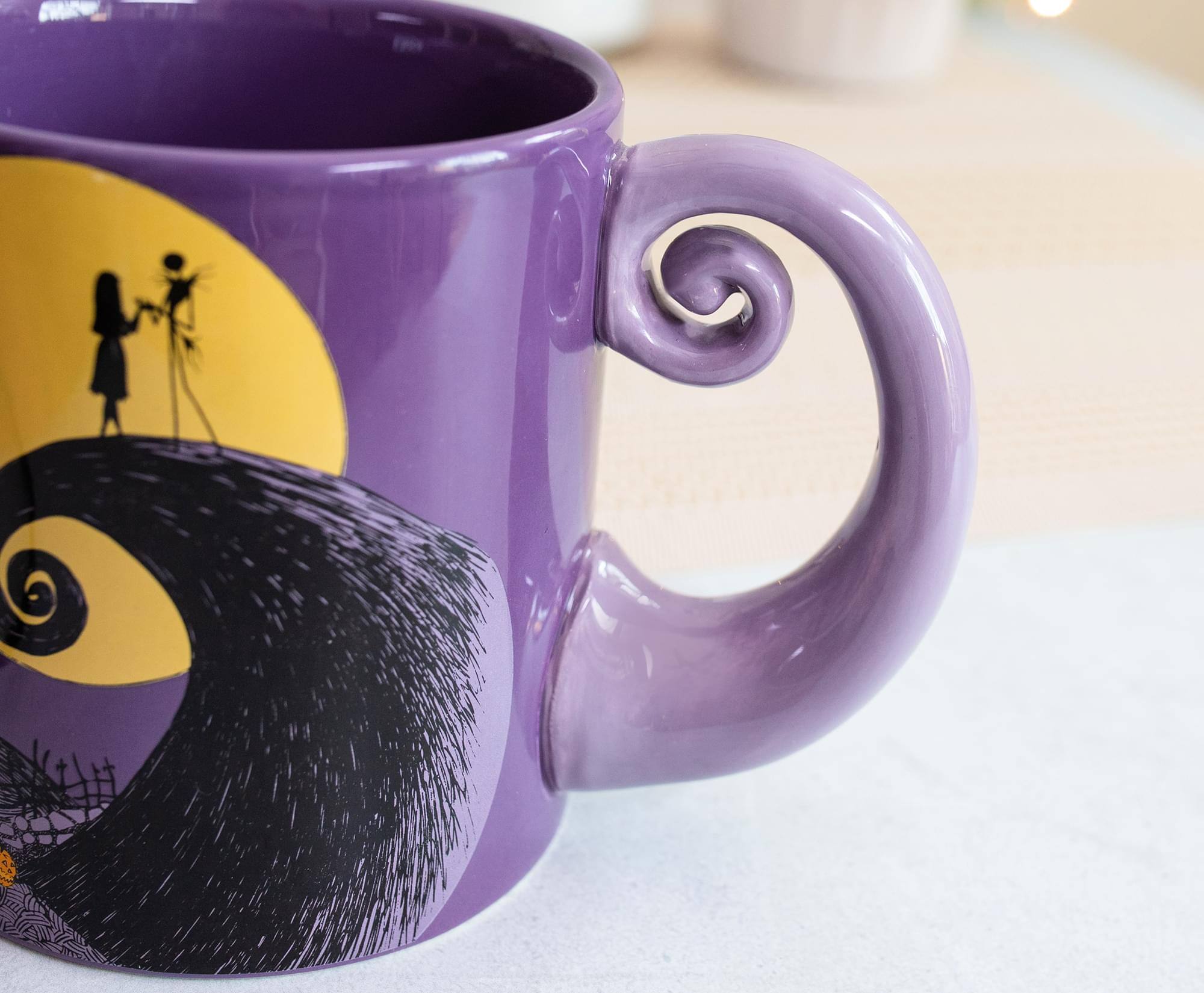 Alt View 3. Disney - Disney The Nightmare Before Christmas Jack & Sally Spiral Handle Ceramic Mug - Purple.