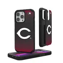 Keyscaper - MLB - Cincinnati Reds Linen Logo iPhone Rugged Case - 15 - Black