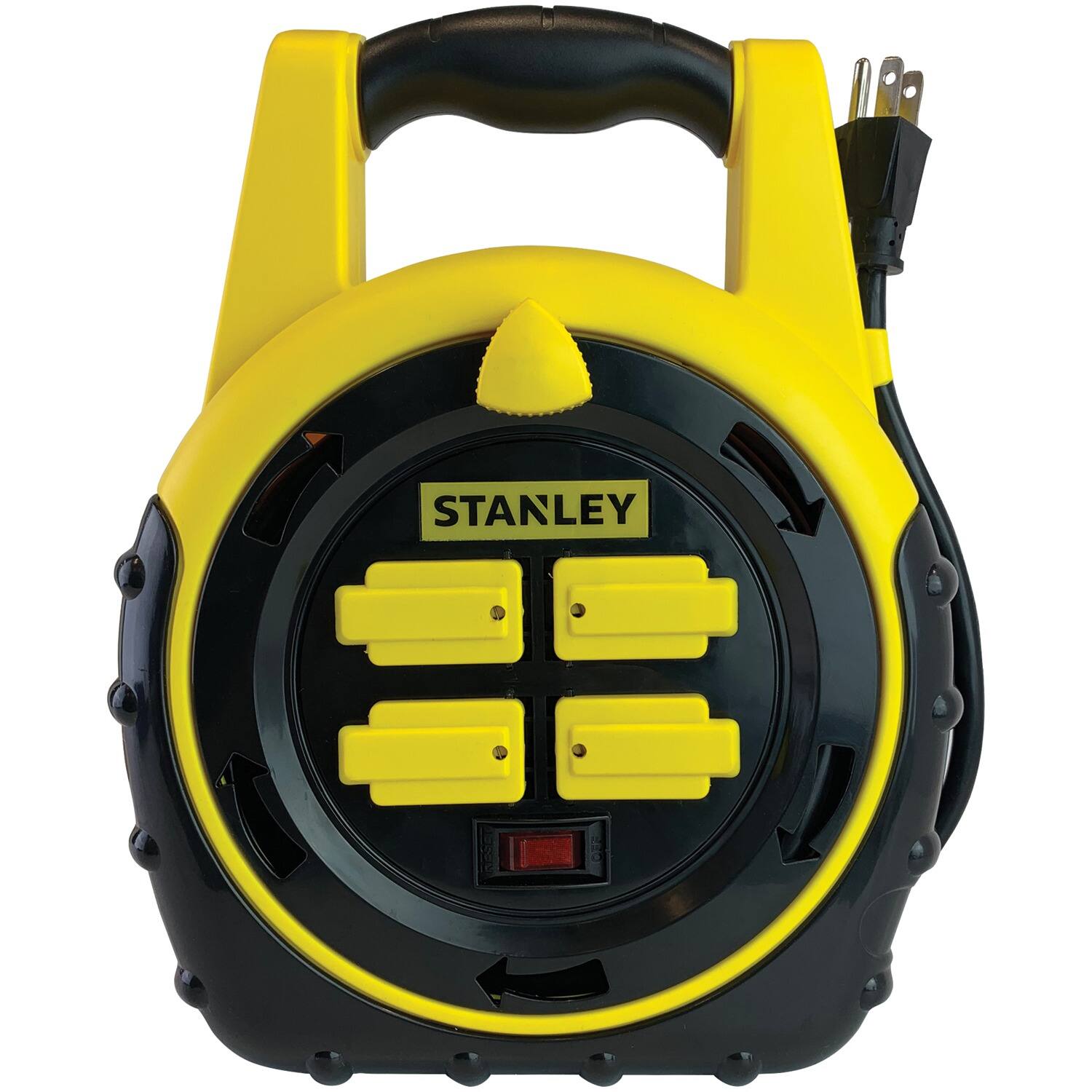 Photos - Surge Protector / Extension Lead Stanley  ShopMAX Power Hub Cord Reel, 4 Outlets, 20-Ft Cord, Model 33959 - Yellow/Black 
