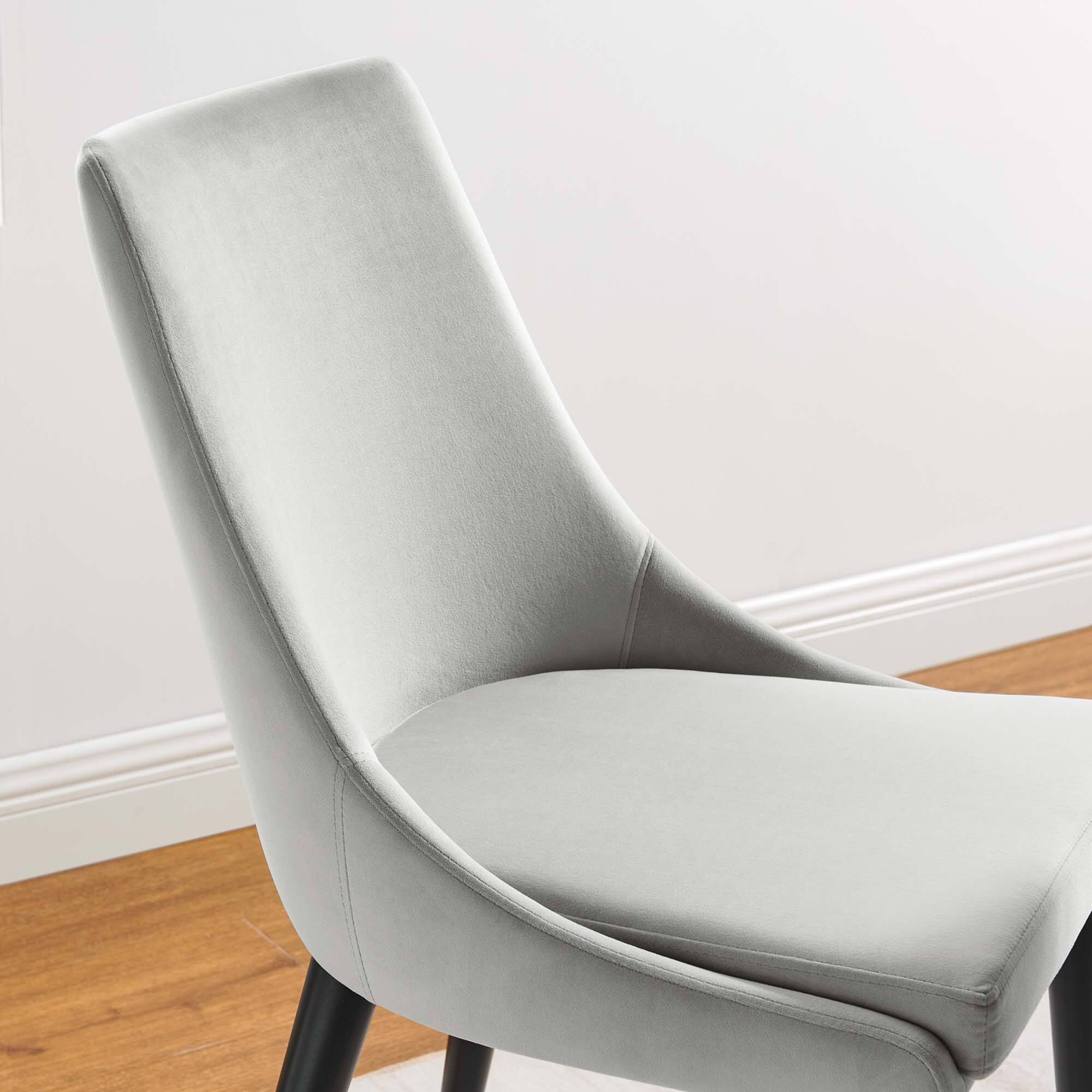 Alt View 1. Modway - Viscount Performance Velvet Dining Chair by Modway - Light Gray.