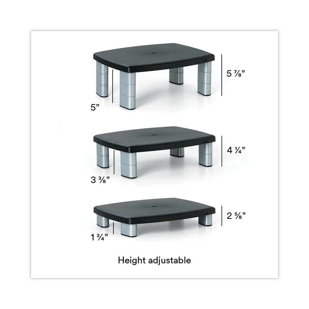 5 5/8"  
5"  
4 1/4"  
3 3/8"  
2 5/8"  
1 3/4"  

Height adjustable