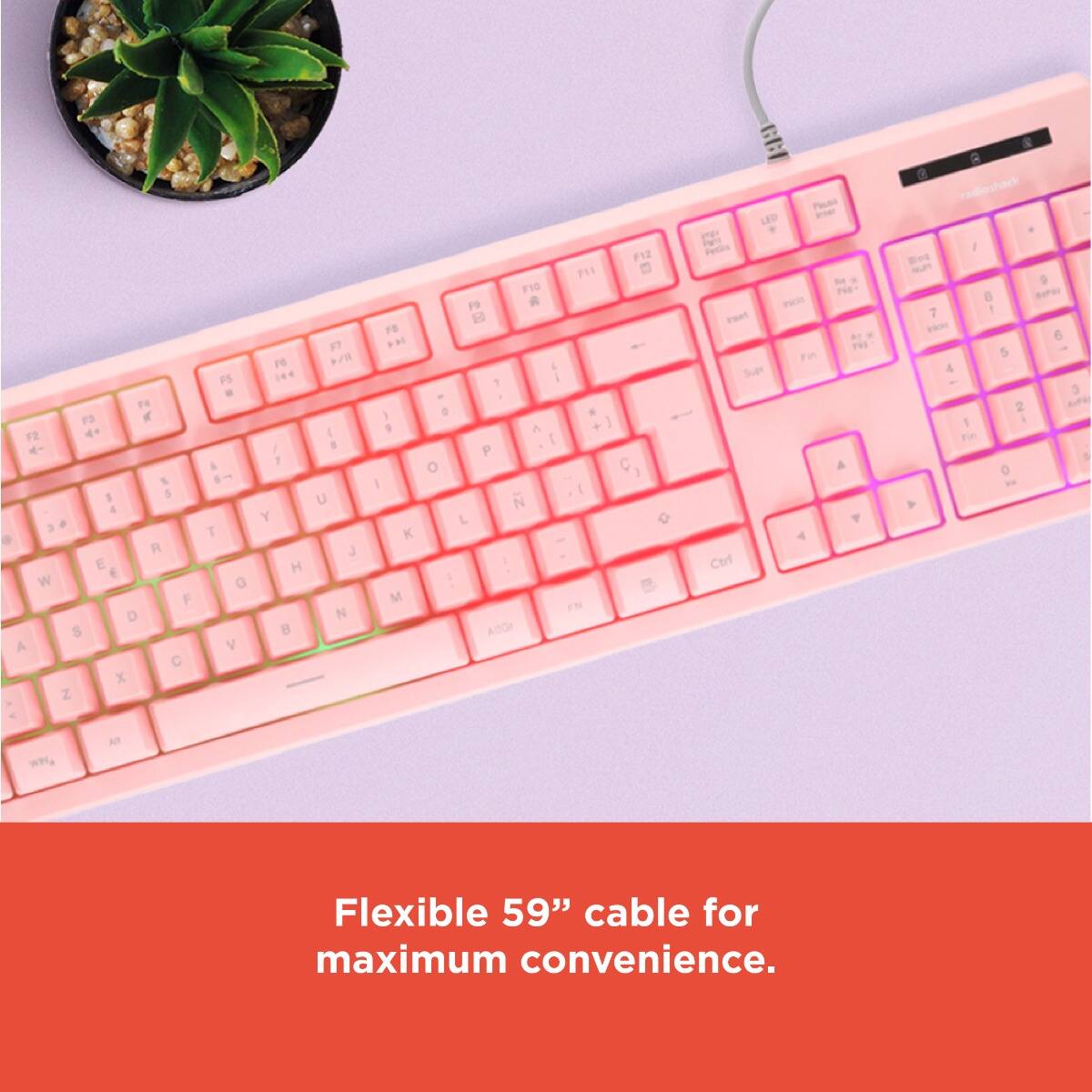 Flexible 59" cable for maximum convenience.