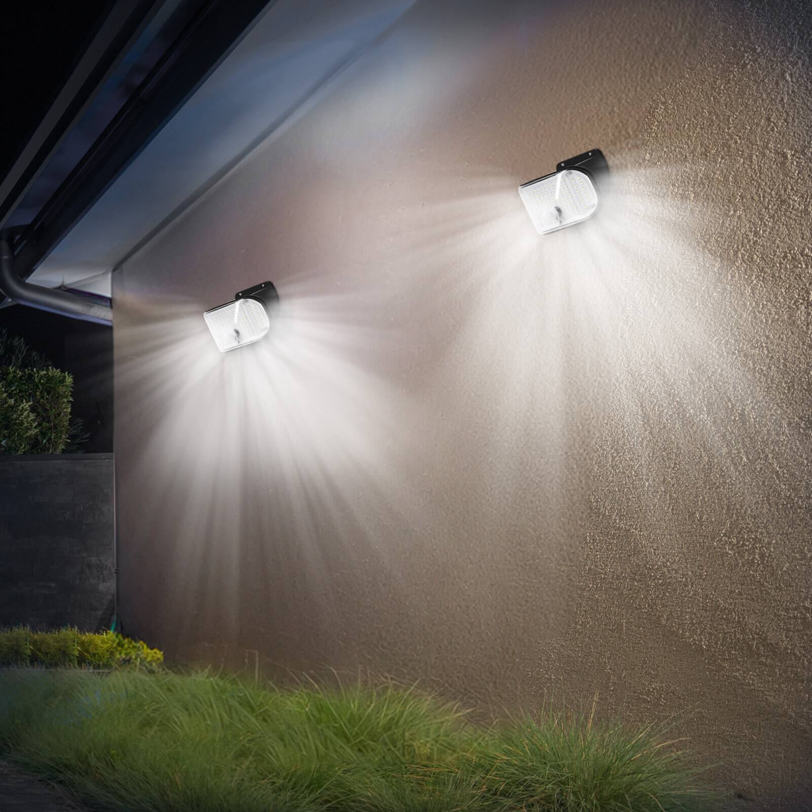 Alt View 2. Oumilen - Solar LED Wall Lights 2 Pack – Motion Sensor Outdoor Security Light with 4 Modes, Waterproof.