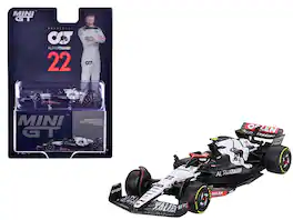 AlphaTauri AT04 #22 Yuki Tsunoda Formula One F1 "Australian GP" (2023) Limited Edition 1/64 Diecast Model Car by Mini GT - White with Black